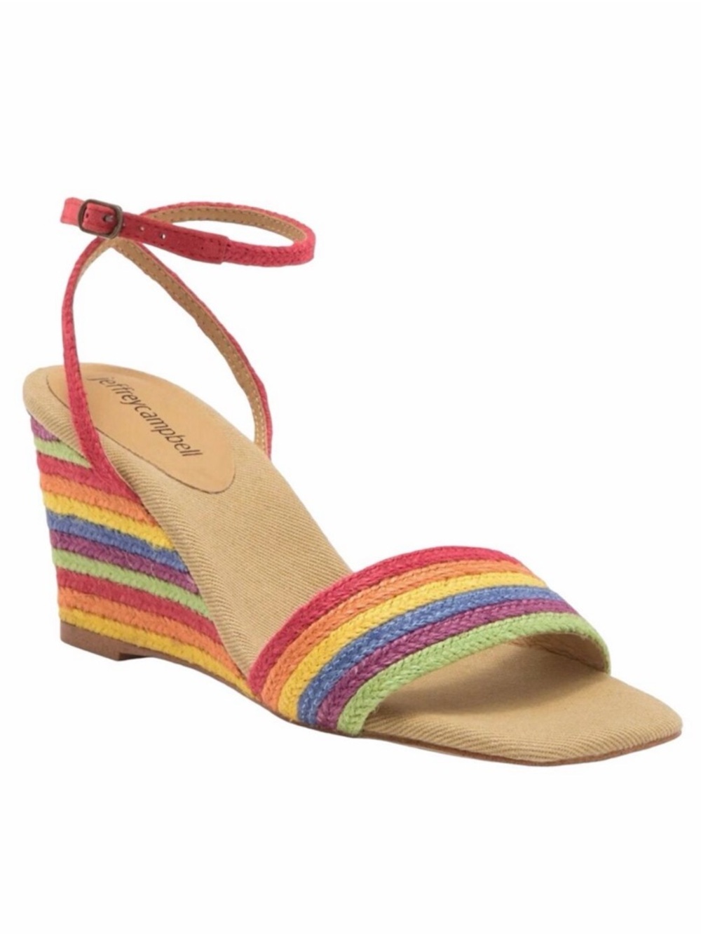 Jeffrey Campbell On-Board Rainbow Strappy Espadrille Wedge Sandals - Picture 2 of 9